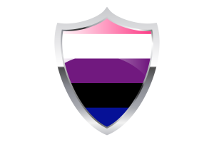 Genderfluid Flag with Medieval Heater Shield flag