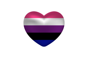 Love of Genderfluid Heart Shape flag