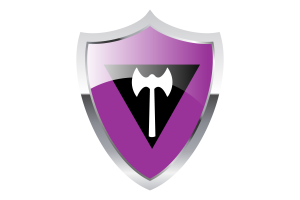 Lesbian Labrys Flag with Medieval Heater Shield flag