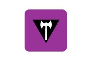 Lesbian Labrys Flag Square Rounded Shape flag