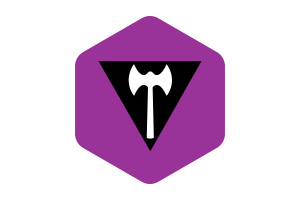 Lesbian Labrys Flag Rounded Hexagon Shape flag