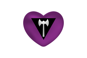 Love of Lesbian Labrys Heart Shape flag