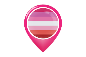 Lesbian Flag Map Pin Icon flag