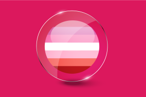 Lesbian Flag Glossy Round Button flag