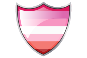 Shield with Flag of Lesbian flag