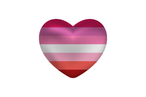 Love of Lesbian Heart Shape flag