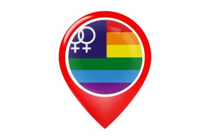 Lesbian Pride Text Art flag