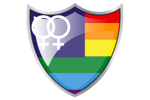 Shield with Flag of Lesbian Pride flag