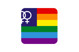 Lesbian Pride Flag Square Rounded Shape flag
