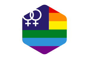 Lesbian Pride Flag Rounded Hexagon Shape flag