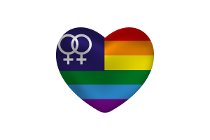 Love of Lesbian Pride Heart Shape flag