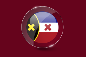 L'Manberg Flag Glossy Round Button flag