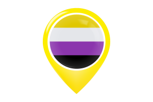Non-Binary Flag Map Pin Icon flag