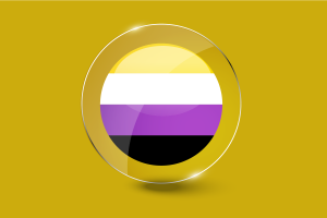 Non-Binary Flag Glossy Round Button flag