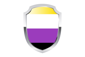 Non-Binary Shield Logo flag