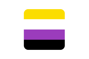 Non-Binary Flag Square Rounded Shape flag