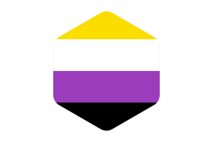 Non-Binary Flag Rounded Hexagon Shape flag