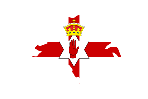 Northern Ireland Map with Flag flag