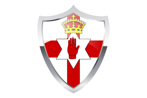 Northern Ireland Flag with Medieval Heater Shield flag