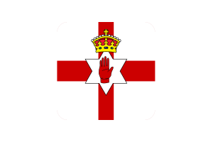 Northern Ireland Flag Square Rounded Shape flag