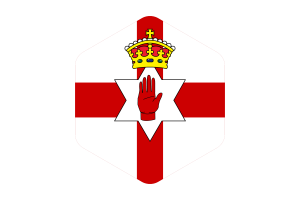 Northern Ireland Flag Rounded Hexagon Shape flag