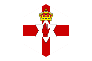Northern Ireland Flag Hexagon Shape flag