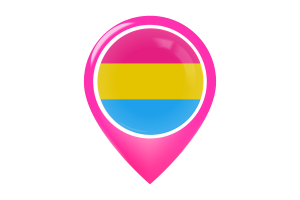 Karten-Pin-Symbol der Flagge der Pansexualität flag