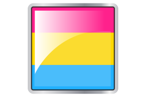 Quadratisches Symbol der Flagge der Pansexualität flag