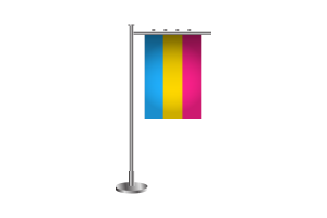 3D-Flagge der Pansexualität im Stehen flag