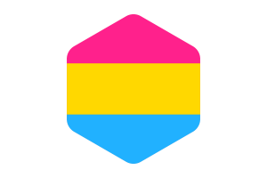Pansexuelle Flagge Abgerundete Sechseckform flag