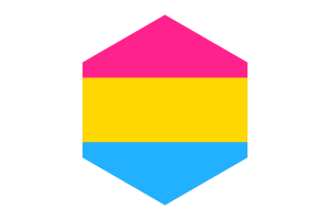 Pansexuelle Flagge Sechseckform flag