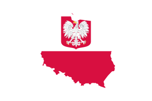 Poland Map with Flag flag