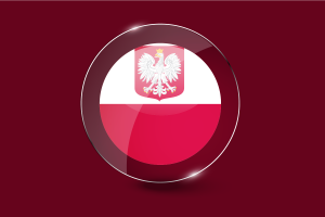 Poland Flag Glossy Round Button flag