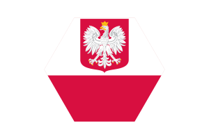 Poland Flag Triangle Rounded Shape flag