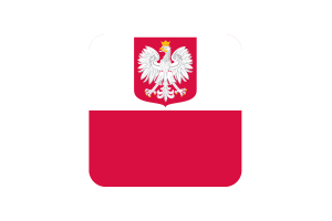 Poland Flag Square Rounded Shape flag