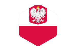 Poland Flag Rounded Hexagon Shape flag