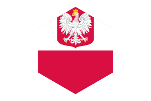 Poland Flag Hexagon Shape flag
