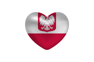 Love of Poland Heart Shape flag