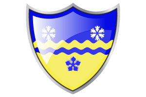 Shield with Flag of Prince George flag