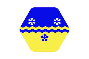 Prince George Flag Illustration Hexagon Rounded Shape flag