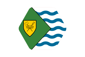 Vancouver Flag Illustration Hexagon Rounded Shape flag