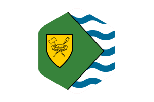 Vancouver Flag Rounded Hexagon Shape flag