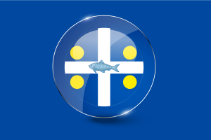 Fortune Flag Glossy Round Button flag