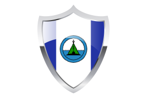 Behchokǫ̀ Flag with Medieval Heater Shield flag