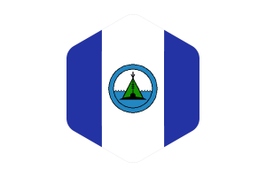 Behchokǫ̀ Flag Rounded Hexagon Shape flag