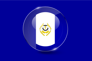 Bouton rond brillant du drapeau d'Arviat flag