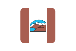 Grise Fiord Flag Square Rounded Shape flag