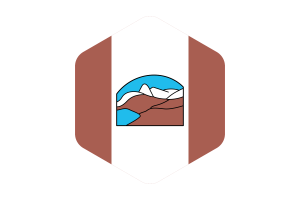 Grise Fiord Flag Rounded Hexagon Shape flag