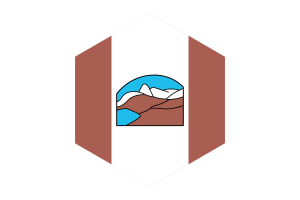 Grise Fiord Flag Hexagon Shape flag