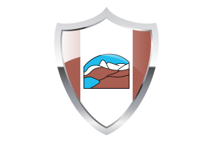 Grise Fiord Flag with Medieval Heater Shield flag